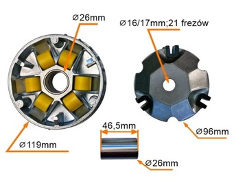 WARIATOR - SPRZĘGŁO PRZÓD KOMPLET PIAGGIO 125-150 CCM 10,5g