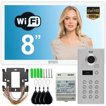 Wideodomofon 5TECH Wi-Fi Verus PLUS 8 84222 Brelok Szyfrator PODTYNKOWY DIN