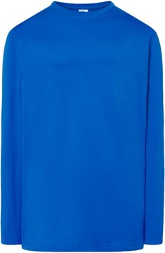 БЛУЗКА, длинный рукав, СИНЯЯ ХЛОПКОВАЯ футболка