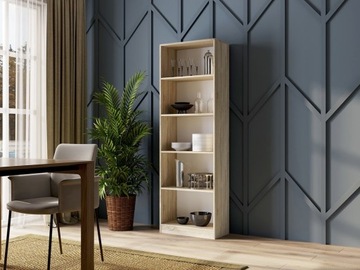 ОФИСНАЯ ПЕРЕПАЛКА ДЛЯ КНИГ, ОТКРЫТАЯ, 60x182x30 СМ, 5x ПОЛКА SONOMA