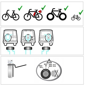 ДЕРЖАТЕЛЬ БАГАЖНИКА НА 3 ВЕЛОСИПЕДА С ЗАПАСНЫМ КОЛЕСОМ Rider
