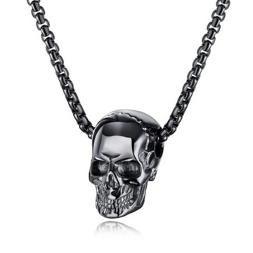 CZARNA ZAWIESZKA DLA MOTOCYKLISTY CZASZKA, STAL