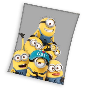 Duzy ciepły Koc 150x200 dla dzieci Minionki Gru minions