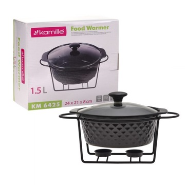 ТЕРМОСТОЙКАЯ КЕРАМИЧЕСКАЯ БЛЮДА С НАГРЕВАТЕЛЕМ «KAMILLE»