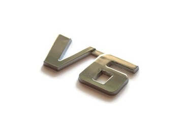 CHROM DUŻY EMBLEMAT NAPIS ZNACZEK V6 JEEP