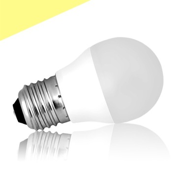Żarówka LED SMD E27 4W=35W G45 KULKA B.CIEPŁA