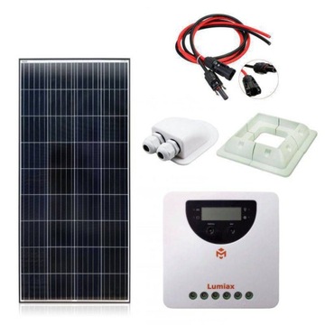Zestaw komplet solarny PANEL SŁONECZNY 275W NA KAMPERA PRZYCZEPĘ MPPT 20A