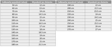 ŻALUZJE BAMBUSOWE 50 MM KOLORY NA WYMIAR 160x180