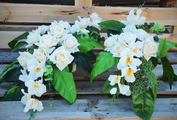 Искусственные цветы, украшение могилы, кладбище, набор