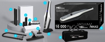 МОЩНЫЙ аккумуляторный автомобильный пылесос 16 кПа, набор насадок с фильтром