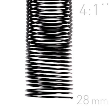 Grzbiety spiralne do bindowania 28mm/4:1 czarne 119387