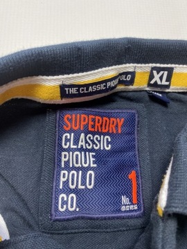 Superdry Super DRY TOKYO JAPAN/ granatowe bawełniane POLO rozmiar M