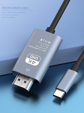 АДАПТЕР КАБЕЛЯ АДАПТЕР USB-C 3.1 HDMI 4K MHL 200см для телефона-Macbook