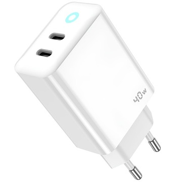Jellico Szybka Ładowarka 40W 2x USB C do iPhone 15 14 13 12 11 PRO MAX