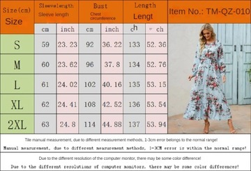 Autumn/New Floral Long Sleeve Dresses Round Neck H