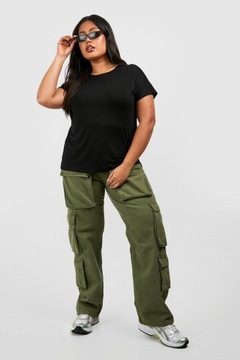 Boohoo CZARNY T-SHIRT OVERSIZE OKRĄGŁY DEKOLT BASIC NI9 cfs 46