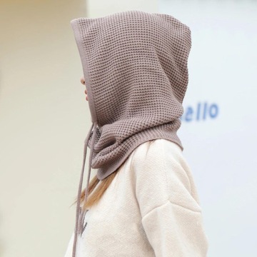 ШАПКА БАЛАЛАВА ЖЕНСКАЯ, КАПЮШОН ТРИКОТАЖНЫЙ, ЭЛЕГАНТНАЯ ПОД ПАЛЬТО