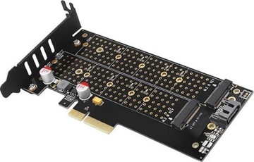 PCIE x4 — 2x M.2 NVMe и активный адаптер SATA +