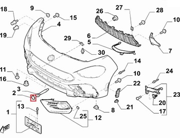 ZÁSLEPKA NA ZAŘÍZENÍ(HÁK) TÁŽNÝ W MŘÍŽCE CHLADIČŮ FIAT 124 SPIDER ABARTH