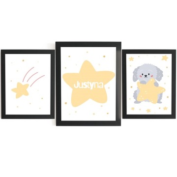 Звезда Набор из 3-х штук детских постеров А3 + ИМЯ