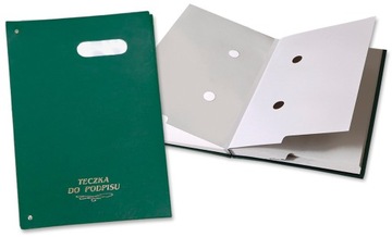 Teczka do podpisu A4, 20 kart, harmonijka, z okienkiem - zielona