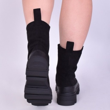 ЖЕНСКИЕ БОТИНКИ НА ПЛАТФОРМЕ ЗАМШЕВЫЕ НА ШНУРОВКЕ