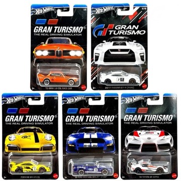HOT WHEELS GRAN TURISMO THE REAL DRIVING SIMULATOR 1-5 zestaw 5 autek