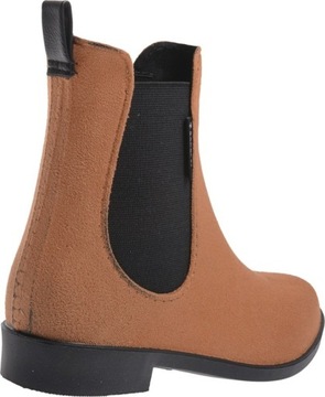KRÓTKIE KALOSZE DAMSKIE ZAMSZOWE SZTYBLETY camel37
