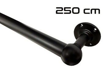 Poręcz Czarna LOFT 250 CM Uchwyt Schody Balustrada