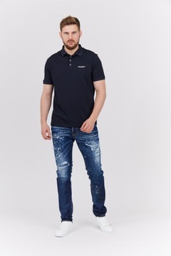 ARMANI EXCHANGE Granatowa koszulka polo z logo r S