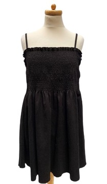 Sukienka Czarna Rozkloszowana H&M XL 42 Czerń