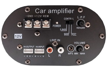 КОРОБКА АКТИВНОГО САБВУФЕРА НИЗКОЛАМПОВАЯ ТРУБА ДИНАМИК УСИЛИТЕЛЬ 25 СМ + КАБЕЛИ