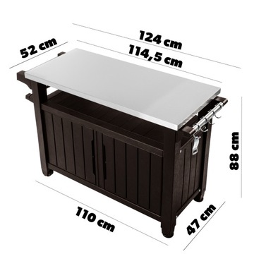 KETER ГРИЛЬНЫЙ СТОЛ-БАР САДОВЫЙ ХРАНЕНИЕ 183Л XL