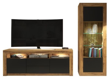 ШКАФ ДЛЯ ТЕЛЕВИЗОРА РЕТРО ЛОФТ РЕТРО ЛОФТ ДУБ/ЧЕРНЫЙ