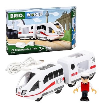 BRIO World Battery Powered Rechargeable ICE German Toy Train Engine for Kid