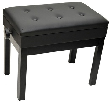 СКАМЬЯ ДЛЯ ПИАНО С ЯЩИКОМ - РЕГУЛИРУЕМАЯ / ДЕРЕВЯННАЯ + КНОПКА ДЛЯ КЛАВИШ