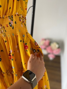 Kate Spade żółta letnia sukienka w kwiatki XS