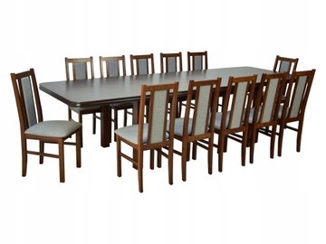 Stół duży rozkładany 100x200/300 12 krzeseł ORZECH