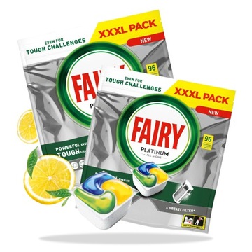 KAPSUŁKI DO ZMYWARKI FAIRY PLATINUM ALL IN ONE 2x96 SZT - SKUTECZNE