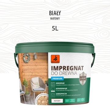 Impregnat do drewna PREMIUM DRAGON 5L BIAŁY