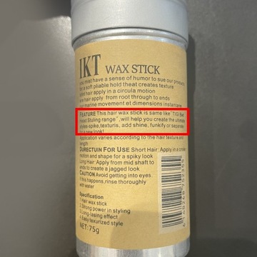 IKT Wax Stick воск для волос сильный воск для укладки 75 мл