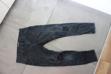 ZARA MAN spodnie jeansy czarne dziury 42