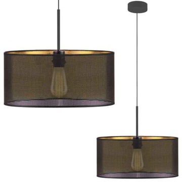 Lampa wisząca sufitowa plafon żyrandol abażur zwis LED E27 czarny ażur 40cm