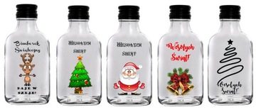 5X PIĘKNE BUTELECZKI NA NALEWKI LIKIER ŚWIĄTECZNY!100ML DODATEK DO PREZENTU