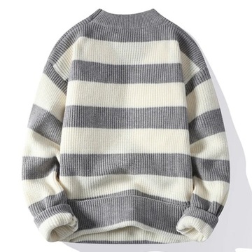 sweter męski #930 dzianiny sweter w paski męż
