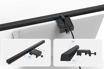 СВЕТОДИОДНАЯ ЛАМПА ДЛЯ МОНИТОРА КОМПЬЮТЕРА, РЕГУЛИРУЕМАЯ НОЧЬ, USB-КЛИП, СЕНСОРНАЯ ПАНЕЛЬ