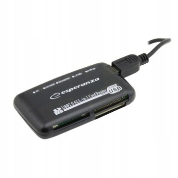 UNIWERSALNY CZYTNIK KART PAMIĘCI - USB - 6 GNIAZD DLA KART CF SD XD MMC MS
