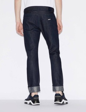 Spodnie ARMANI EXCHANGE męskie jeansy slim bawełna len W32