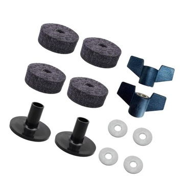 12 фетровых подставок для тарелок. Ударный инструмент с гайками. Серая тарелка.