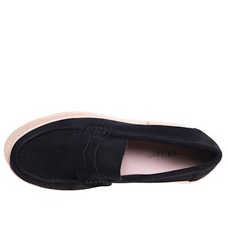 Wsuwane czarne półbuty mokasyny lordsy loafersy damskie buty 16048 37